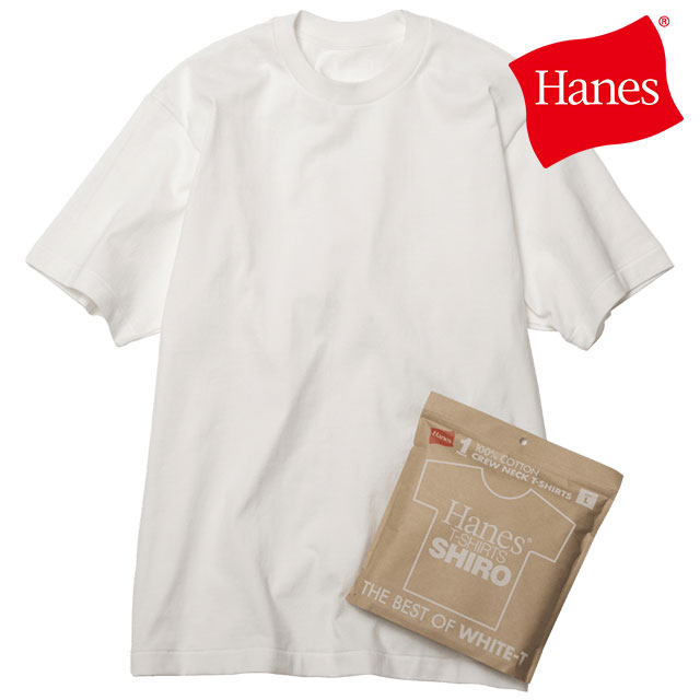 ヘインズ Hanes メンズ クルーネックTシャツ [HM1X201-010 SS24] Hanes T-SHIRTS SHIRO トップス 半袖 白T WHITE